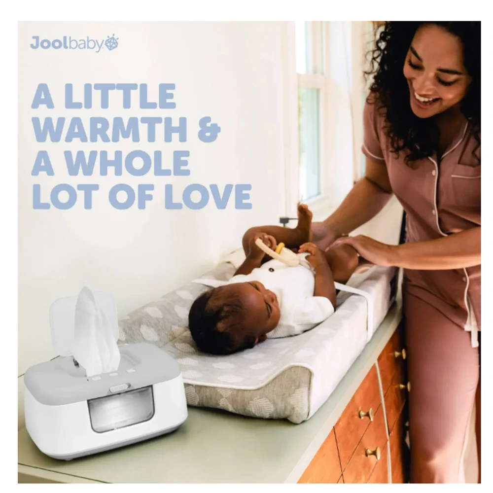Jool Baby Tiny Bums Baby Wipe Warmer and Dispenser with Nightlight, Gray